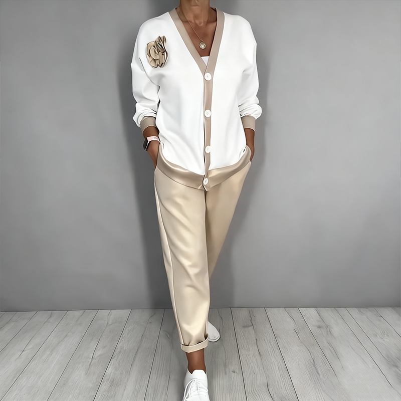 Bella | Elegantes, Florales Damen Cardigan-Set mit Komfort Loose Fit 3