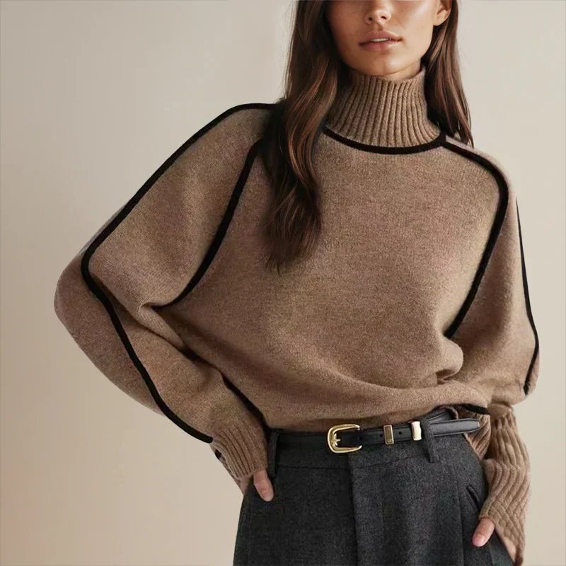 Camila | Oversize-Strickpullover mit Rollkragen und Farbblock-Design für Damen 2