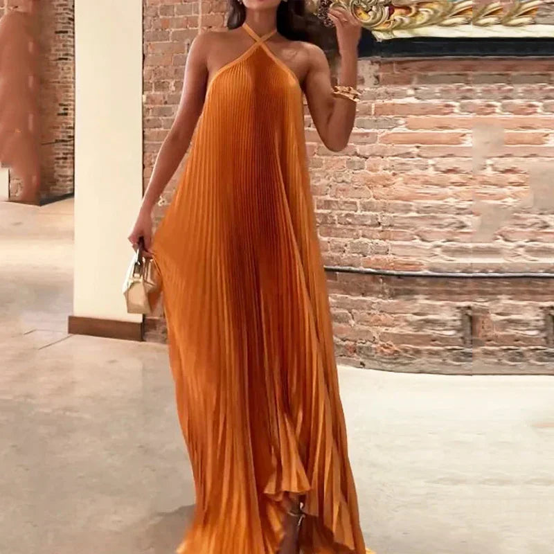 Carmen | Maxikleid Sommer Elegant Plissee Neckholder Figurumschmeichelnd 1