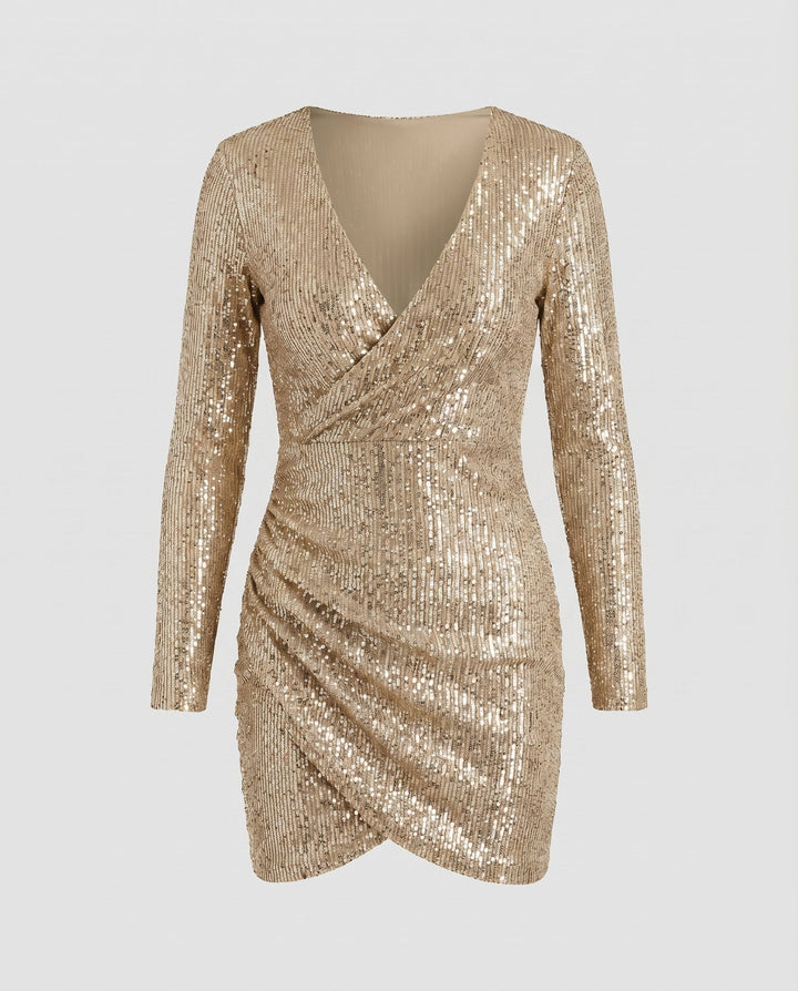 Celeste | Bodycon-Kleid mit V-Ausschnitt und Rüschen für den Abschlussball 5