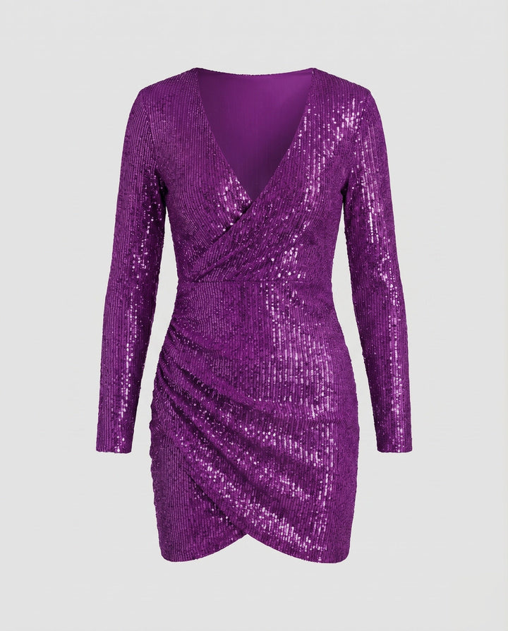 Celeste | Bodycon-Kleid mit V-Ausschnitt und Rüschen für den Abschlussball 6