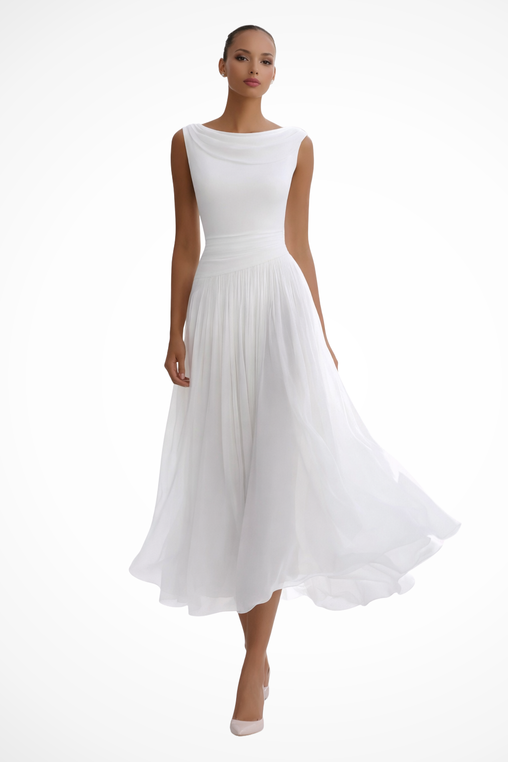 Celeste | Elegantes, Fließendes & Plissiertes Damenkleid – Perfekt als Kleid für Hochzeitsgast 0