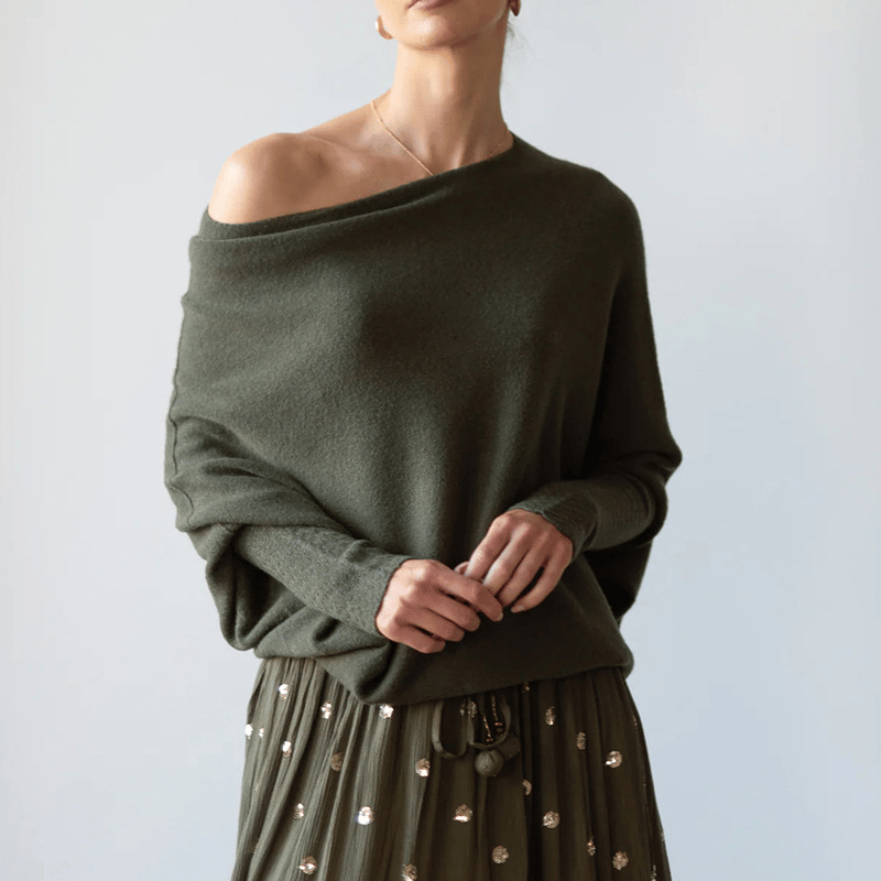 Celestina | Eleganter, Bequemer &amp; Vielseitiger Schulterfreier Damenpullover 12
