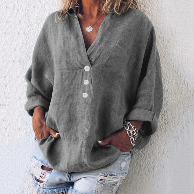 Celia | Elegante, Übergroße V-Ausschnitt Bluse für Damen 3
