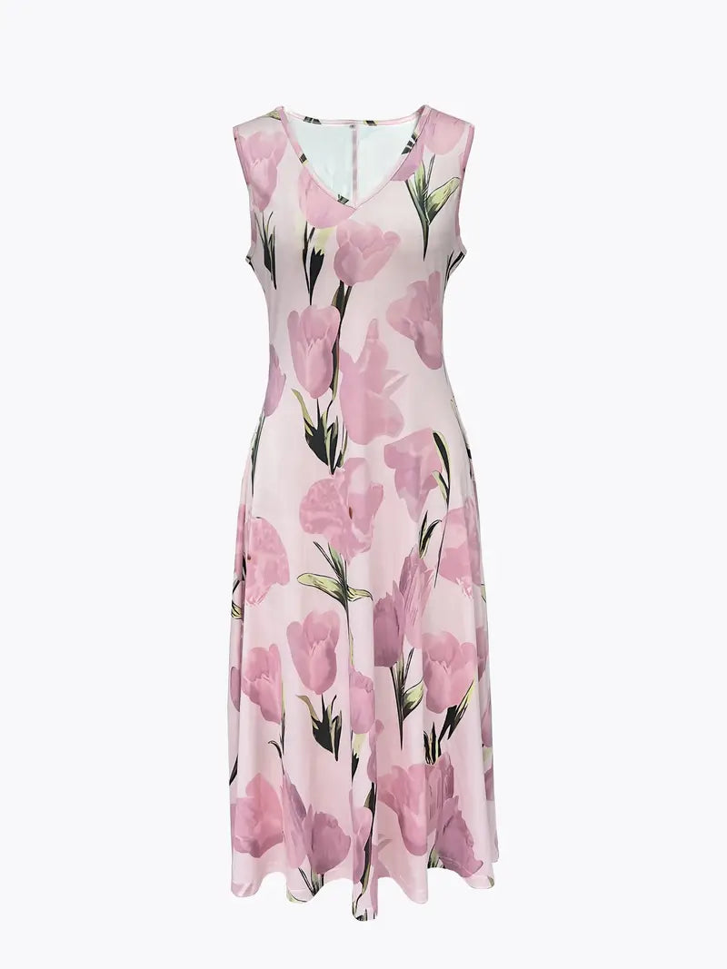 Celia | Elegantes Damen Maxikleid Sommer mit Romantischem Blumendruck & Jacke 3