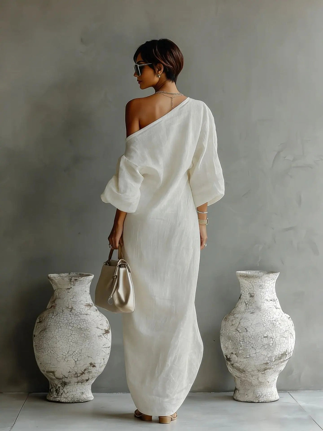 Celia | Elegantes, Asymmetrisches &amp; Fließendes One-Shoulder-Maxikleid 2