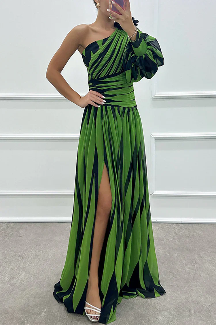 Celia | Maxikleid Damen Sommer Elegant One-Shoulder Asymmetrisch Fließend 5