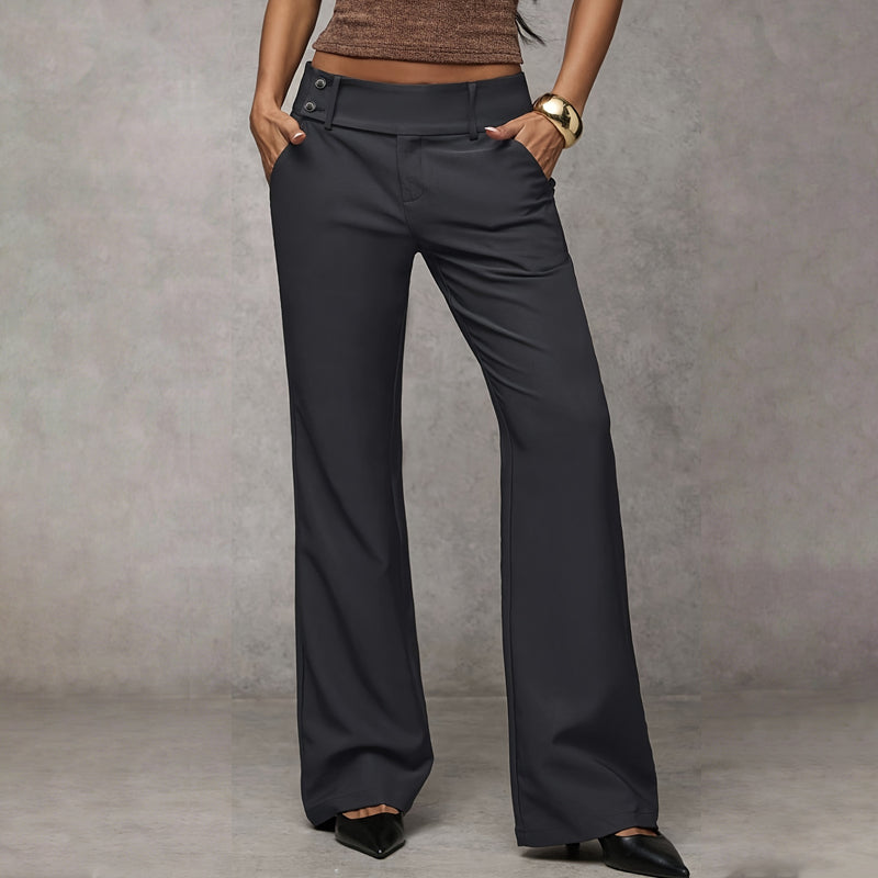 Celine | Elegante, Taillierte & Atembare Anzughose Damen – Schwarze Flare-Hose für Stilbewusste 4