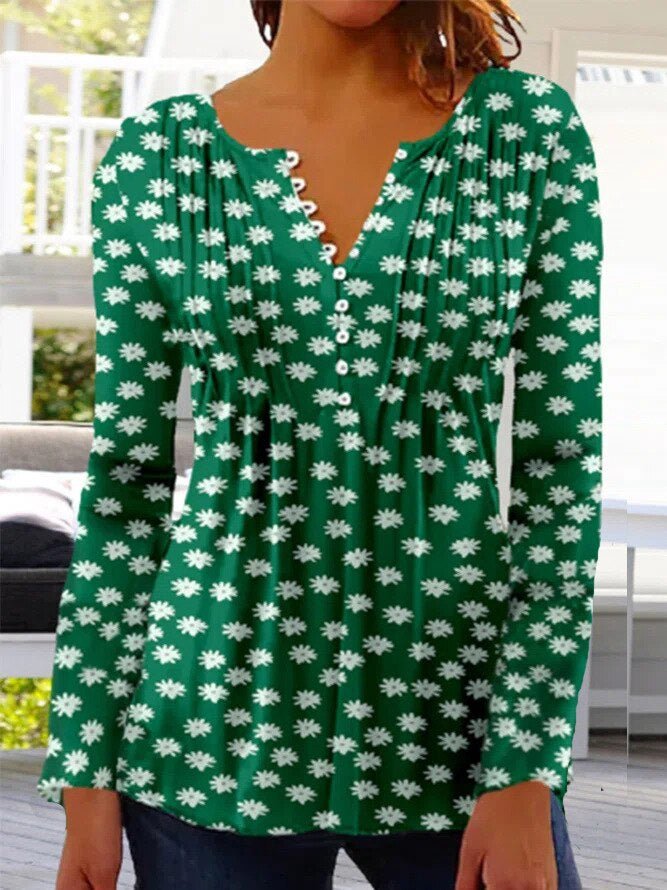 Christin | Stilvolle Henley Bluse mit bezauberndem Print 5