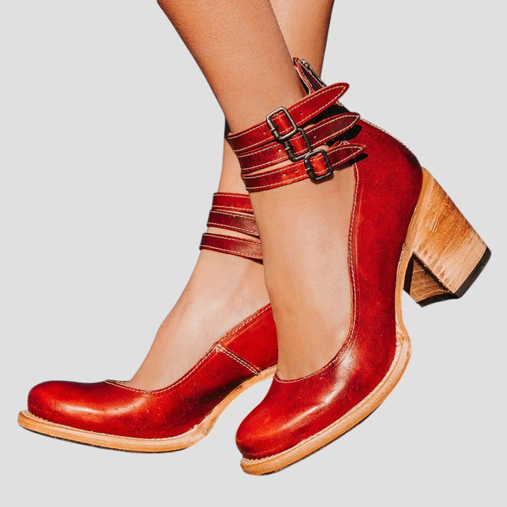 Christine | Bequeme Stiefeletten mit doppeltem Riemen und Blockabsatz 2