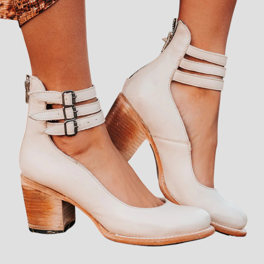 Christine | Bequeme Stiefeletten mit doppeltem Riemen und Blockabsatz 3
