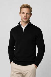 Oliver | Moderner Halb-Zip Strickpullover Für Herren