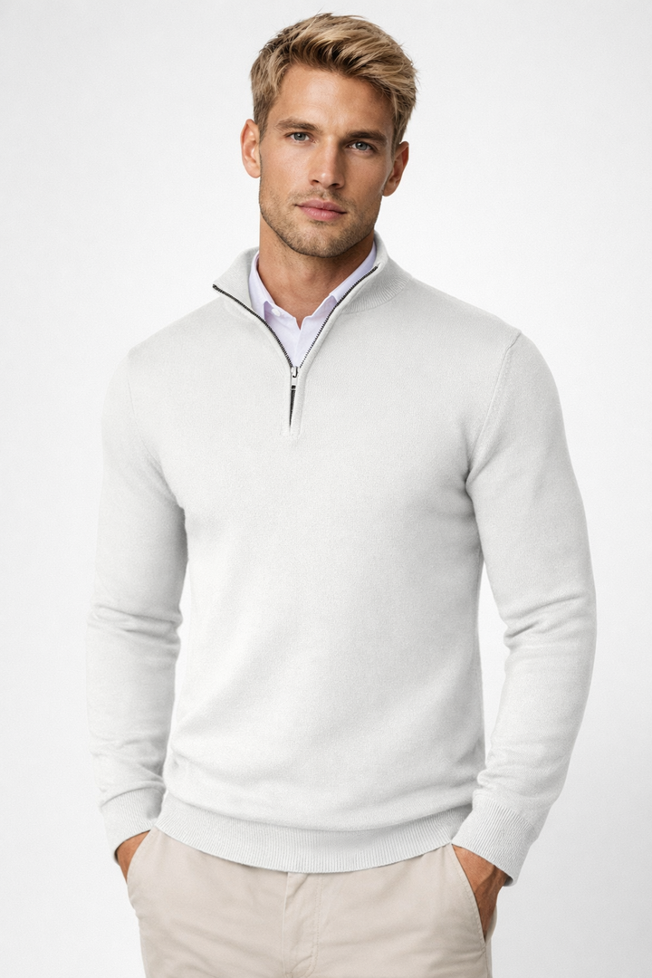 Christopher | Herren-Pullover mit halbem Reißverschluss und hohem Kragen 4