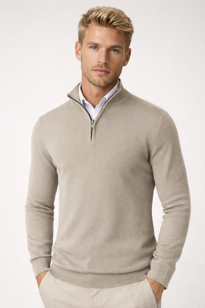 Christopher | Herren-Pullover mit halbem Reißverschluss und hohem Kragen 7