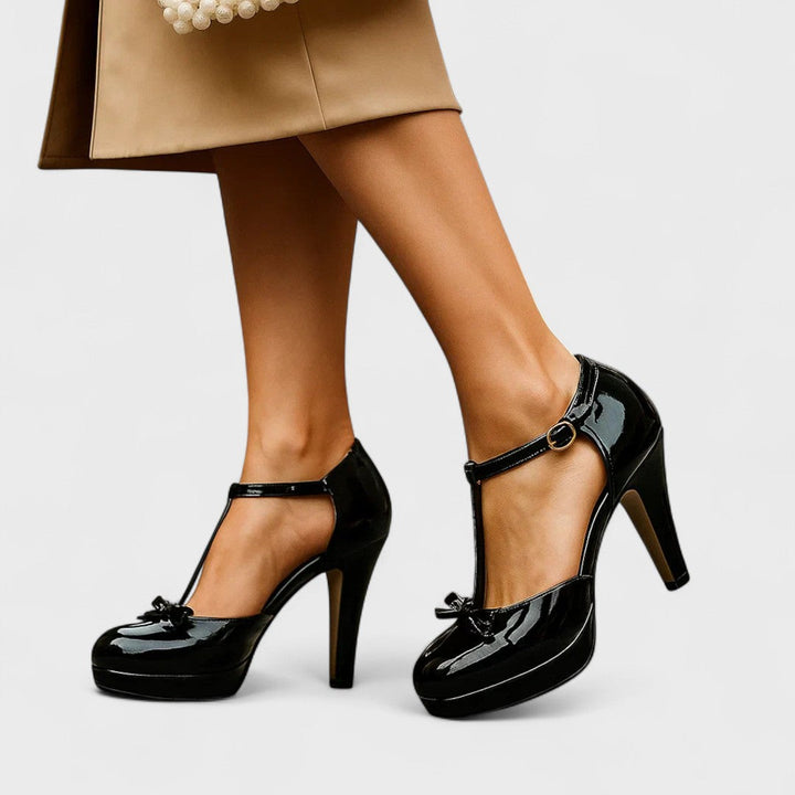 Clara | Damenpumps Elegante Schwarze Pumps Blockabsatz Bequem 7