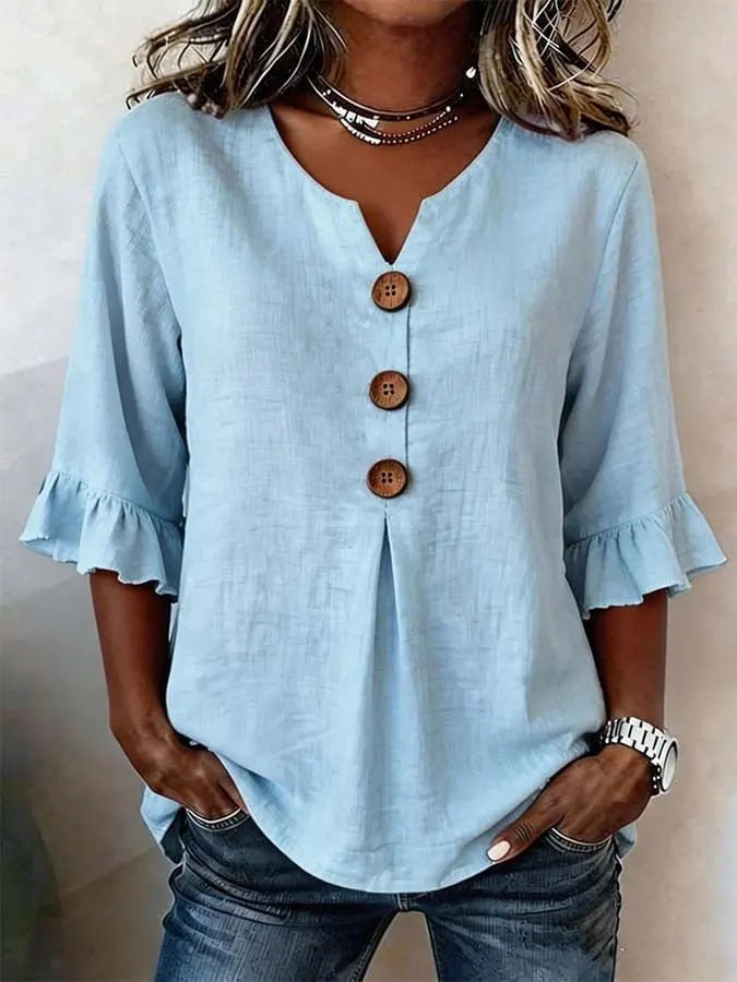 Clara | Elegante Damenbluse mit Rüschenärmeln – Ausgefallene Bluse für Festliche Anlässe 2