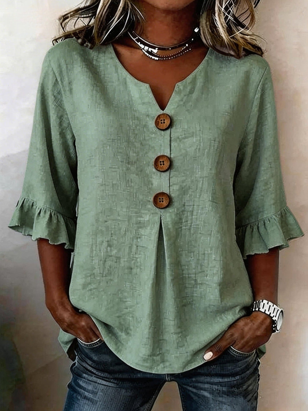 Clara | Elegante Damenbluse mit Rüschenärmeln – Ausgefallene Bluse für Festliche Anlässe 3