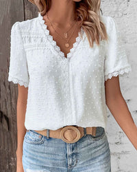 Valeria | Elegante Und Luftige Swiss-Dot Bluse Im Boho-Stil Für Damen