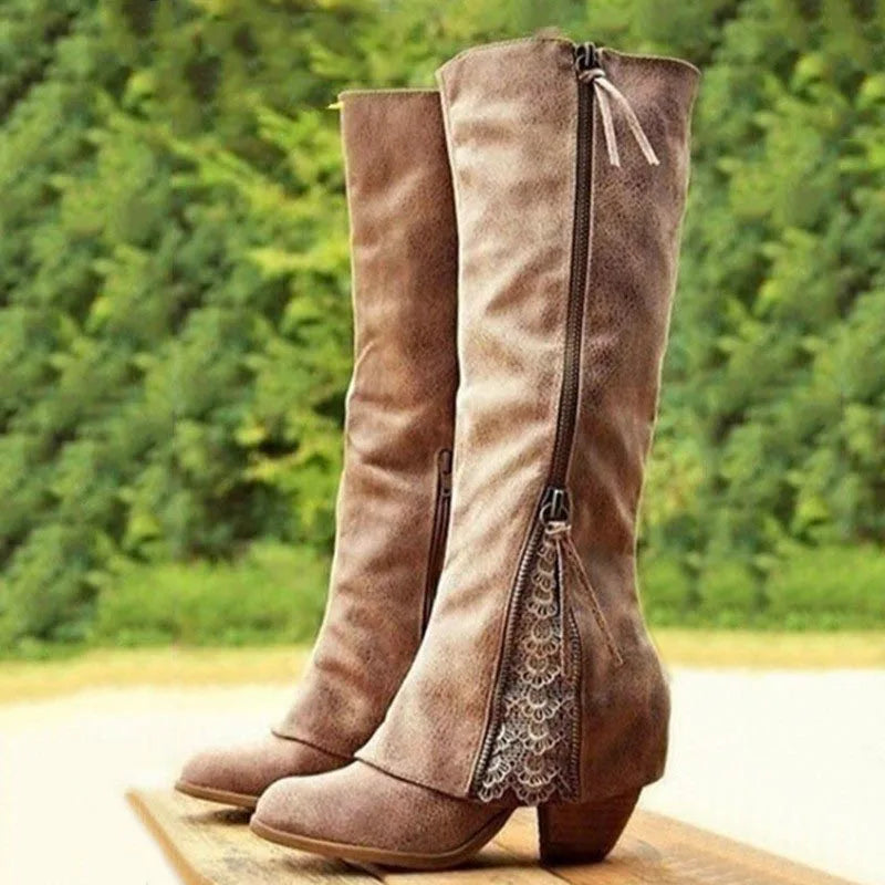 Clara | Zeitlose und elegante Kniehohe Stiefel mit Blockabsatz 0
