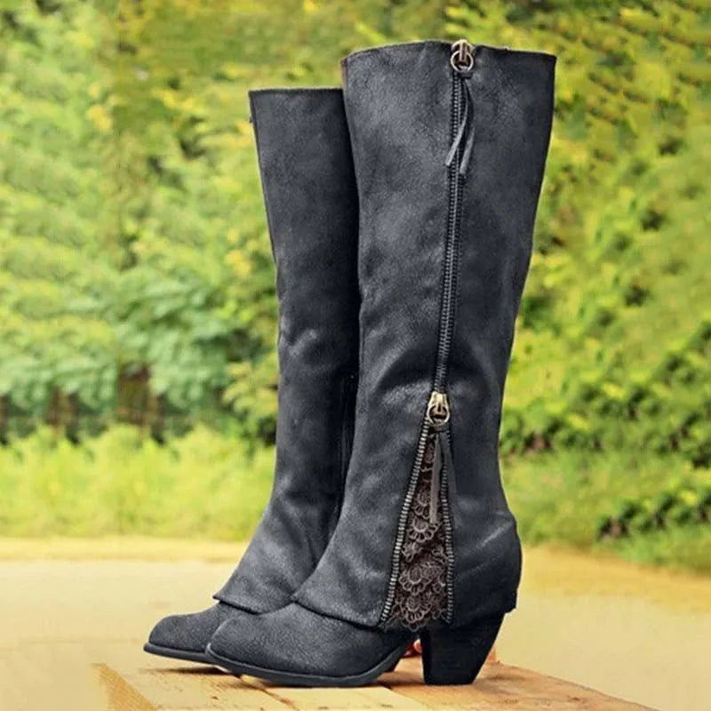 Clara | Zeitlose und elegante Kniehohe Stiefel mit Blockabsatz 1