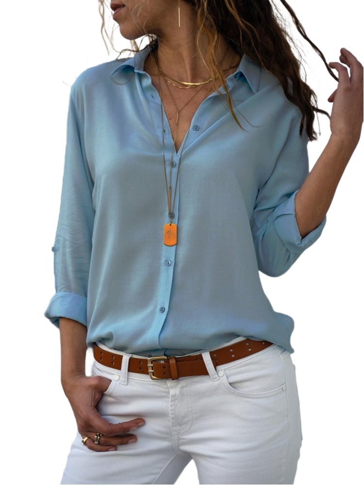 Cleo | Elegantes, Vielseitiges &amp; Bequemes Damen Button-Down Langarmhemd 0