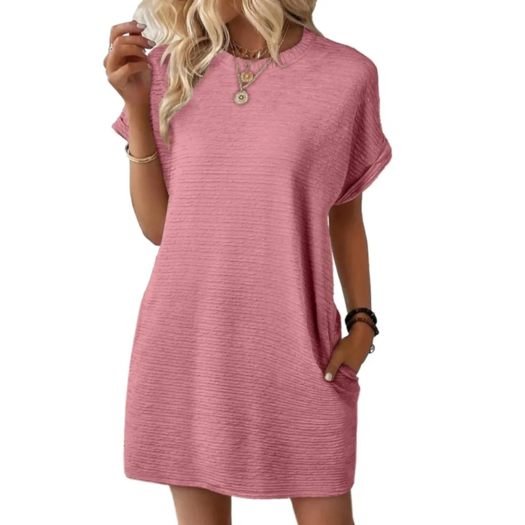 Daria | Strukturierter, Bequemer & Stilvolles T-Shirt Kleid Damen 1