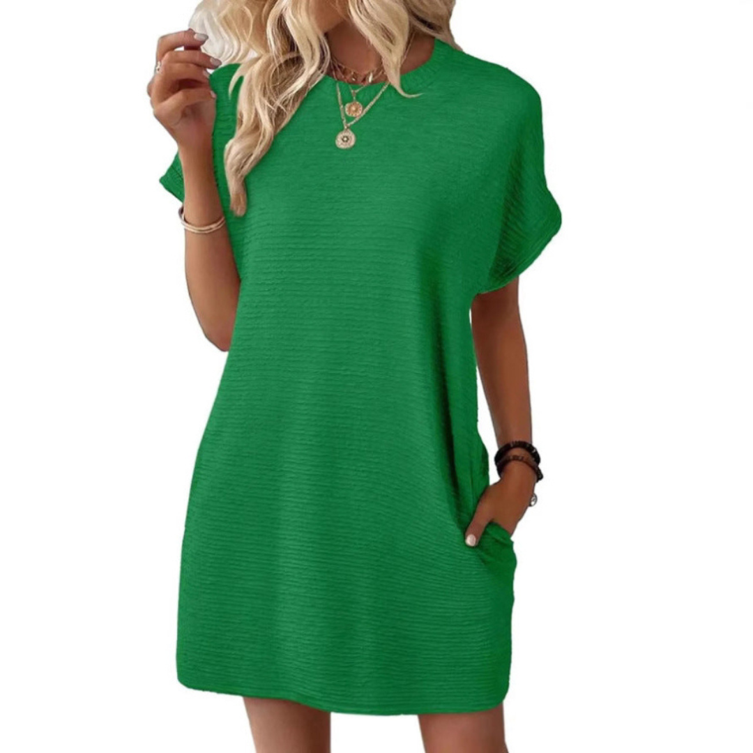 Daria | Strukturierter, Bequemer & Stilvolles T-Shirt Kleid Damen 10