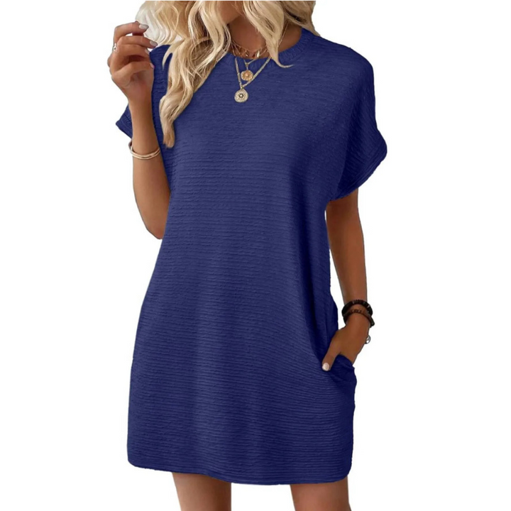 Daria | Strukturierter, Bequemer & Stilvolles T-Shirt Kleid Damen 3