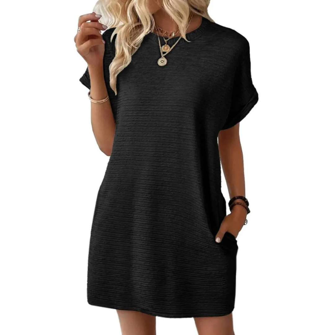 Daria | Strukturierter, Bequemer & Stilvolles T-Shirt Kleid Damen 8