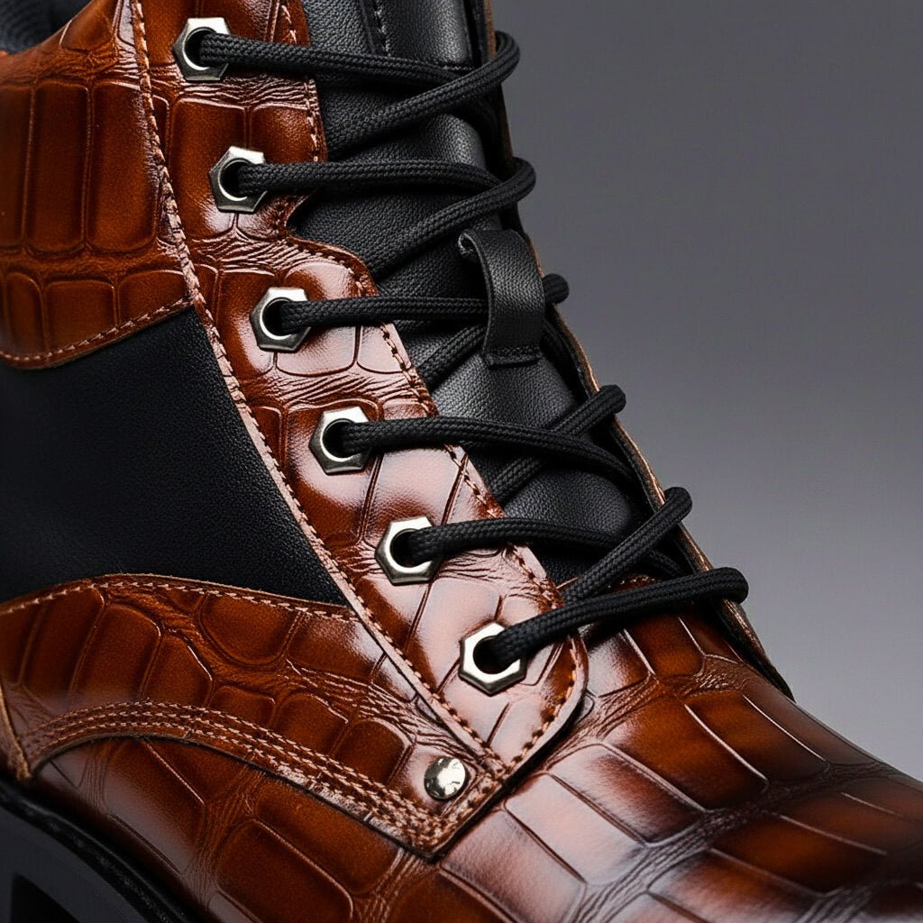 Dominik | Markante Stiefel mit strukturierter Lederoptik 2