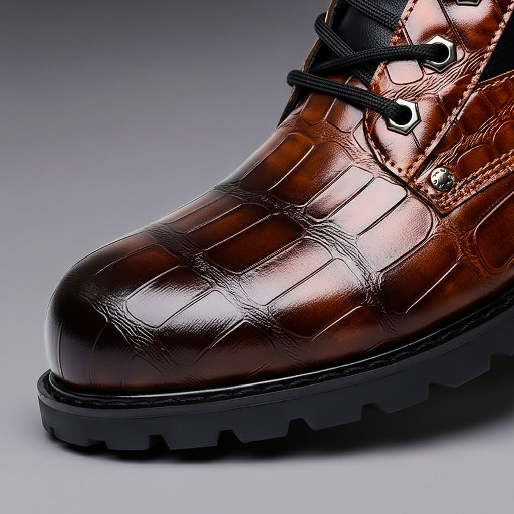 Dominik | Markante Stiefel mit strukturierter Lederoptik 3