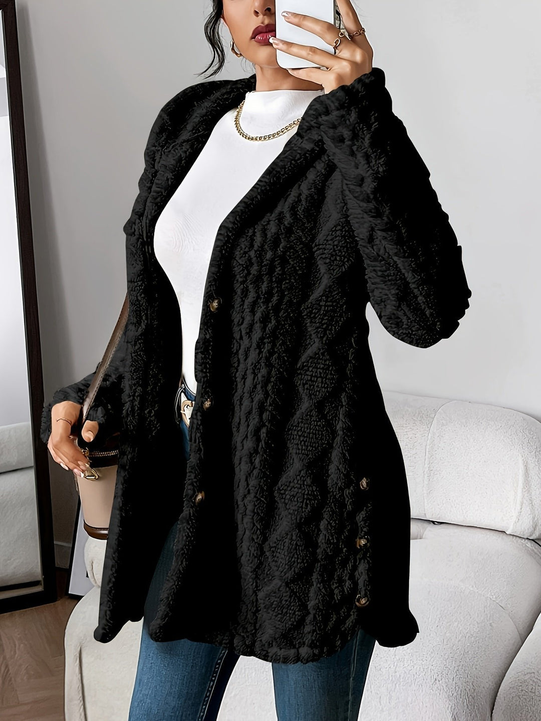 Doreen | Luxuriöser Kapuzencardigan aus kuscheligem Fleece 5