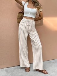 Matilda | Luftige Und Elegante Gestreifte Wide-Leg Hose Für Damen