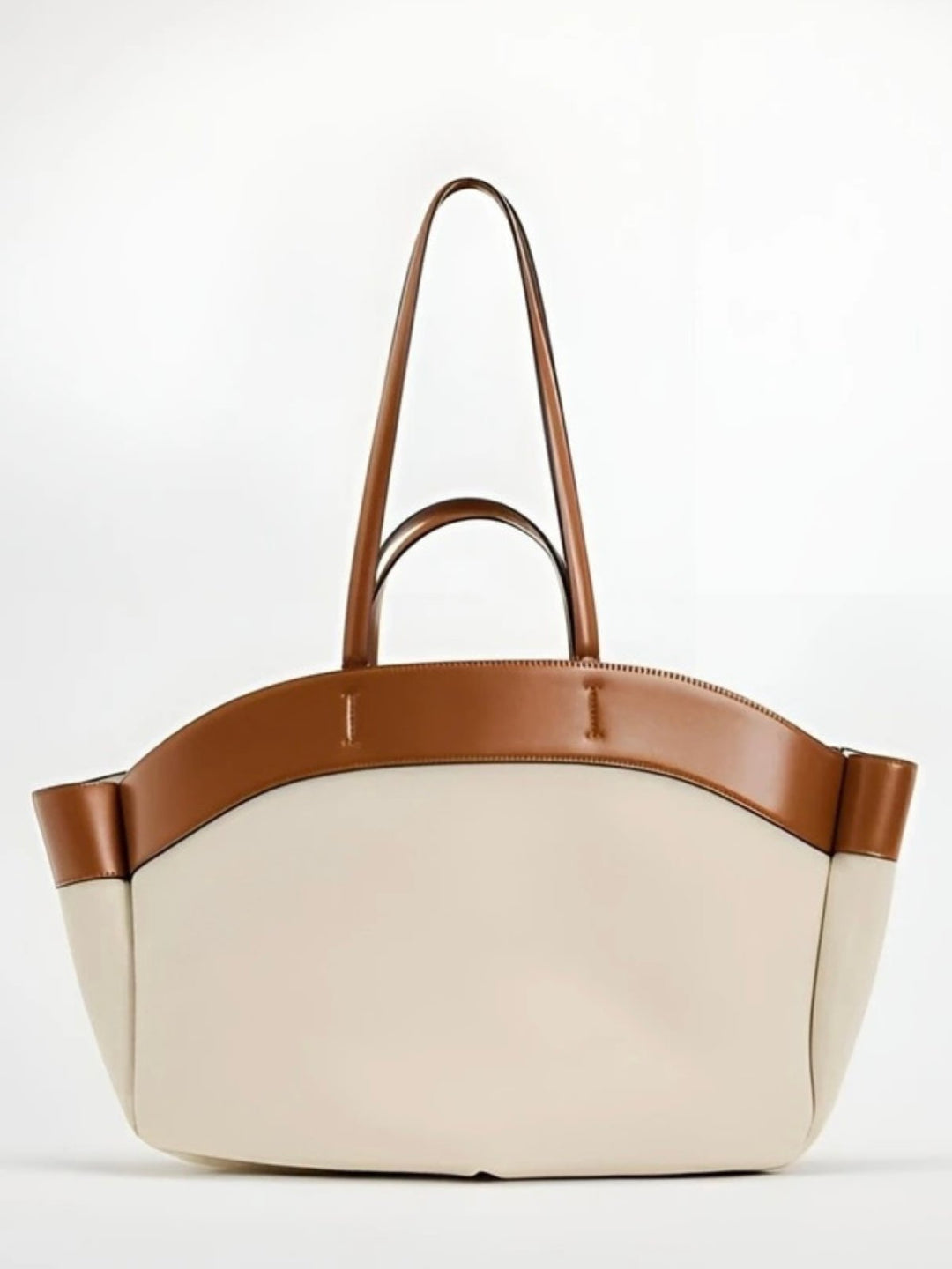 Elena | Elegante Canvas Tragetasche mit Lederdetails 1