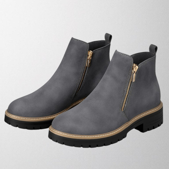 Elizabeth | Bequeme und elegante Stiefeletten mit runder Zehenpartie und seitlichem Reißverschluss 7