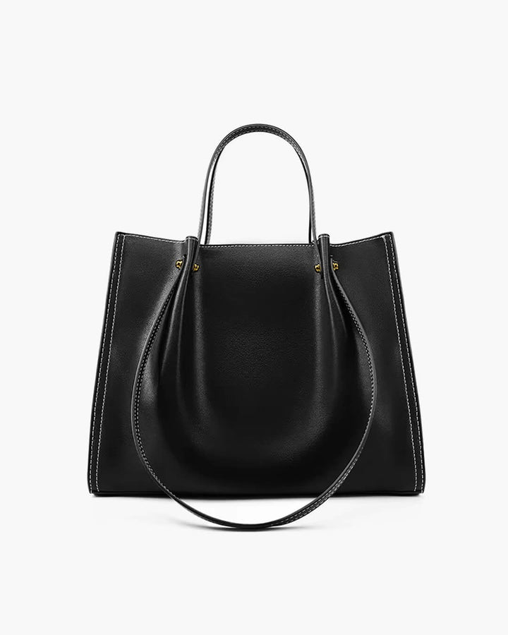 Elowen | Elegante Tragetasche aus Veganem Leder mit Kontrastnähten 0