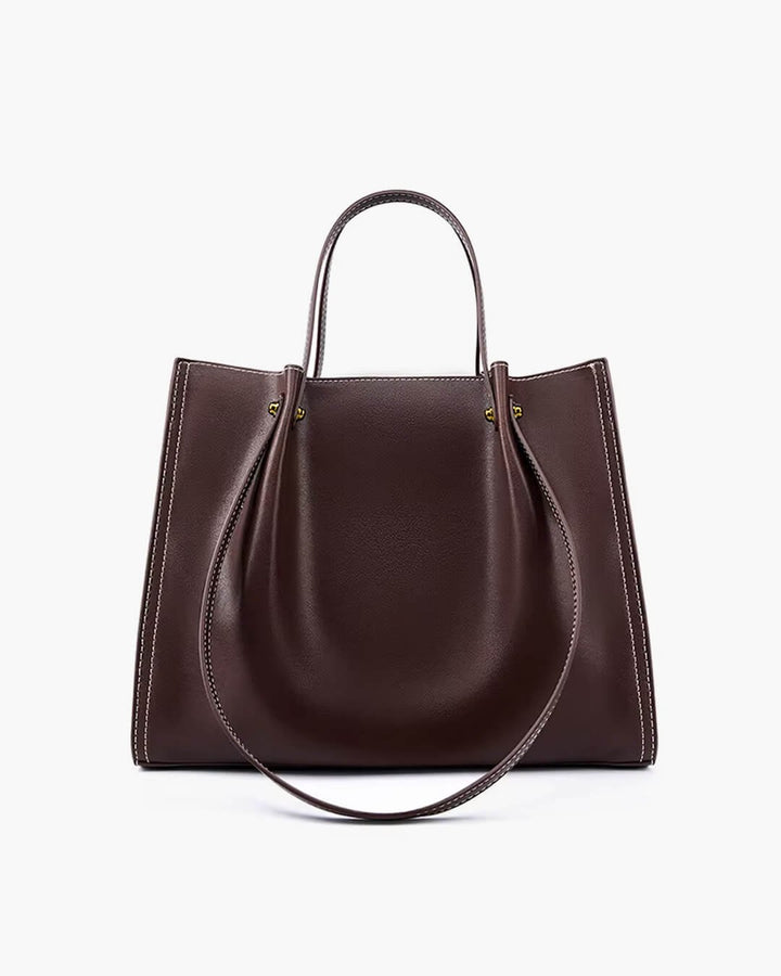 Elowen | Elegante Tragetasche aus Veganem Leder mit Kontrastnähten 2