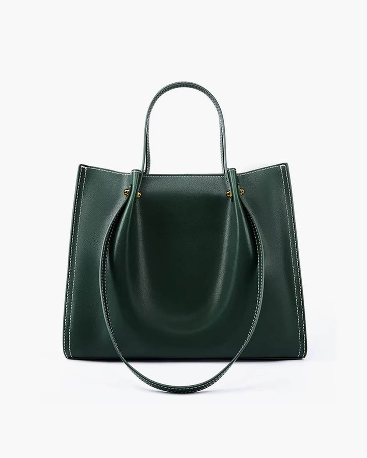 Elowen | Elegante Tragetasche aus Veganem Leder mit Kontrastnähten 4