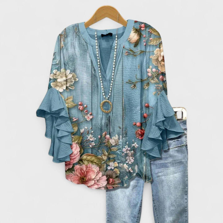 Elysia | Bequemes, Feminines &amp; Versatile Damen Blumenmuster Top 0
