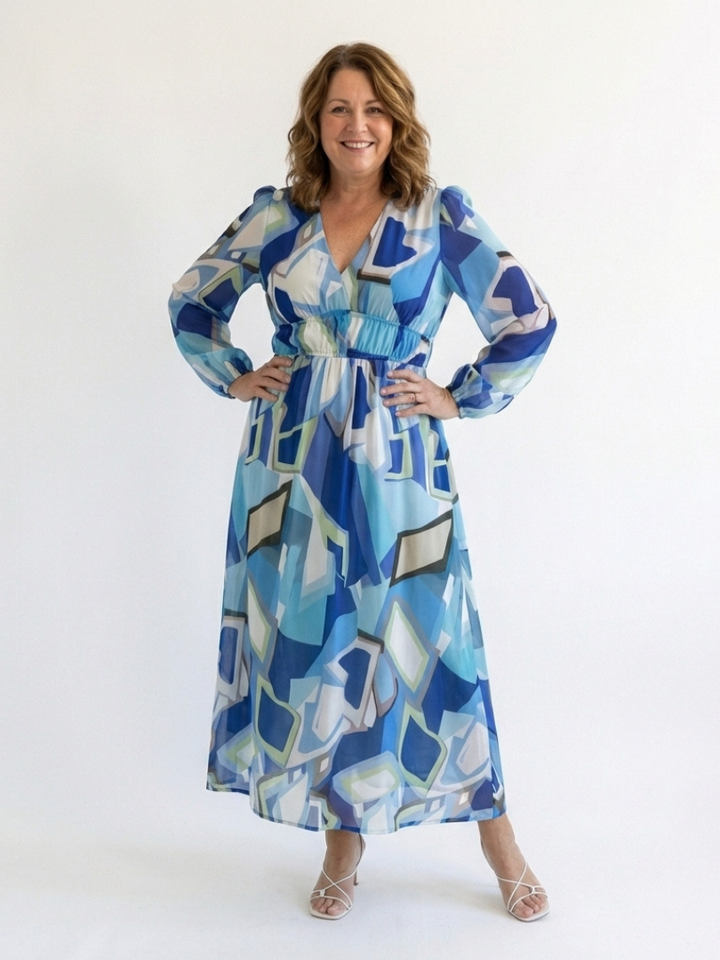 Elysia | Elegantes Blumenmuster Maxikleid Sommer mit langen Ärmeln für stilvolle Anlässe 8
