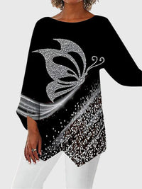 Nora | Elegantes Oberteil mit Schmetterlingsprint