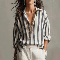 Jana | Elegantes gestreiftes Button-Down-Hemd für Damen