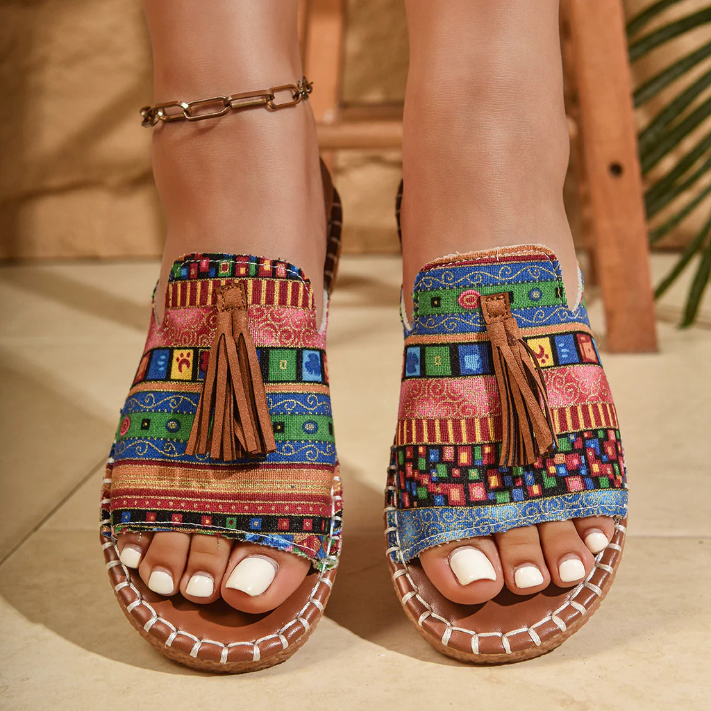 Elysia | Leichte, Atmungsaktive & Stilvolle Sandalen Damen mit Quasten 2