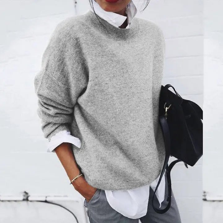 Emily | Damen-Pullover mit Rundhalsausschnitt und lockerer Passform aus Kaschmirmischung 3