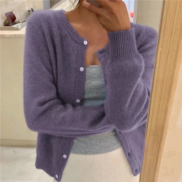Emma | Damen-Cardigan mit Knopfleiste, kurz geschnitten, lockere Passform 3