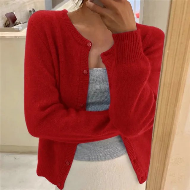 Emma | Damen-Cardigan mit Knopfleiste, kurz geschnitten, lockere Passform 7