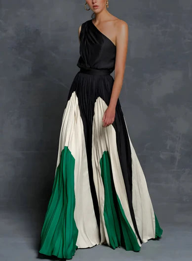 Emma | Elegantes farblich abgesetztes Abend-Maxikleid 1