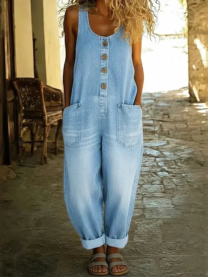 Emma | Lässiger und Vintage ärmelloser Damen Jumpsuit 0