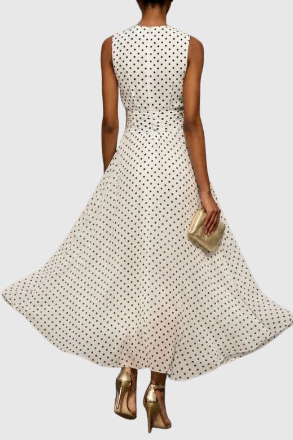 Emma | Zeitloses und elegantes polka dots Maxikleid 1