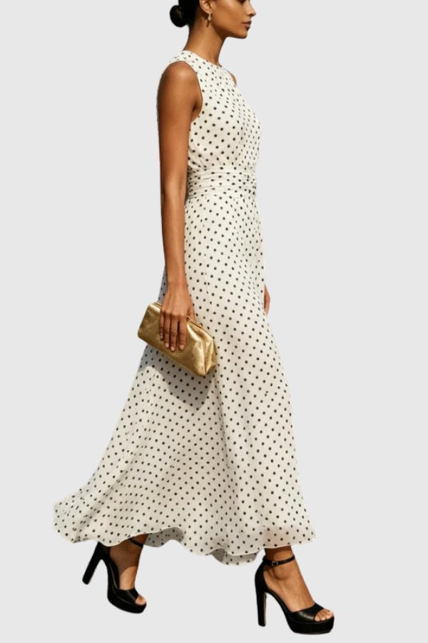 Emma | Zeitloses und elegantes polka dots Maxikleid 2